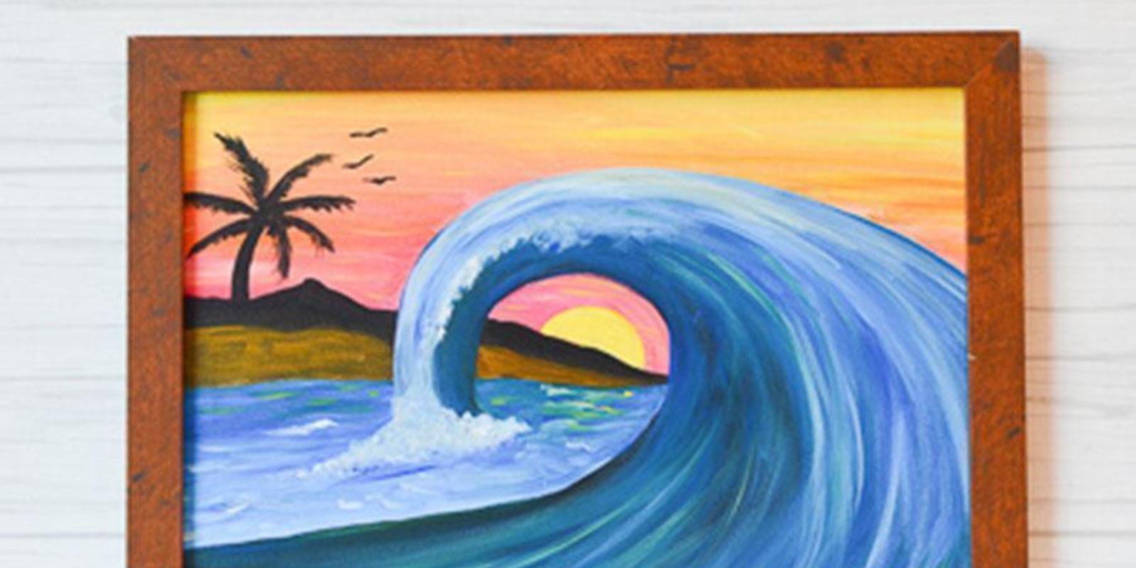 The Wave Canvas Painting ColumbusMakesArt Com En US   Wave 