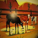 Bastidas Fine Art: \'The Cows\' artistic mural at El Vaquero Mexican Restaurant