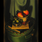 Anita Dawson: Red Pears on a Green Table
